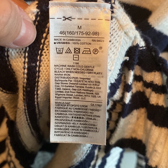 Gap Striped 100% Cotton Tunic Sweater - Picture 4 of 4